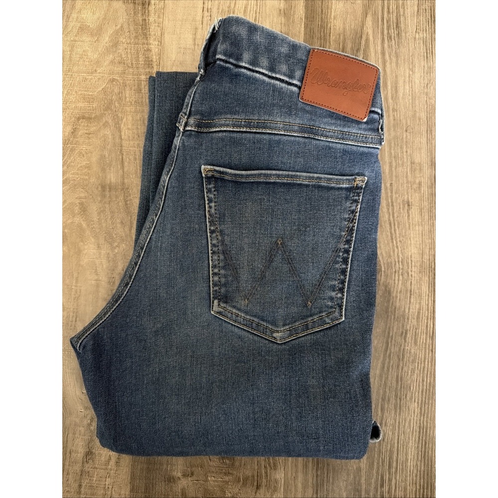 Wrangler Bespoke Boot Blue Stretch Denim Jeans Western Size Women's 27x34